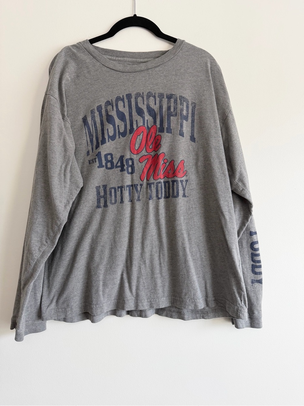 Mississippi Ole Miss 'Hotty Toddy' Grey Long Sleeve Tee XL